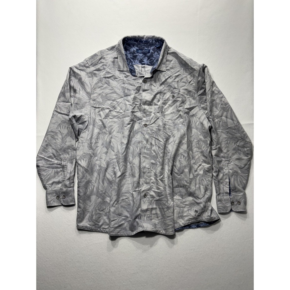 Tommy Bahama Shirt Mens 3XL Gray Canyon Beach Flannel Long Sleeve Button Up